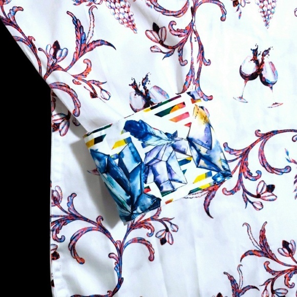 NEW Robert Graham Exclusive Floral Large White Colorful Classic Fit Sport Shirt - Picture 5 of 12